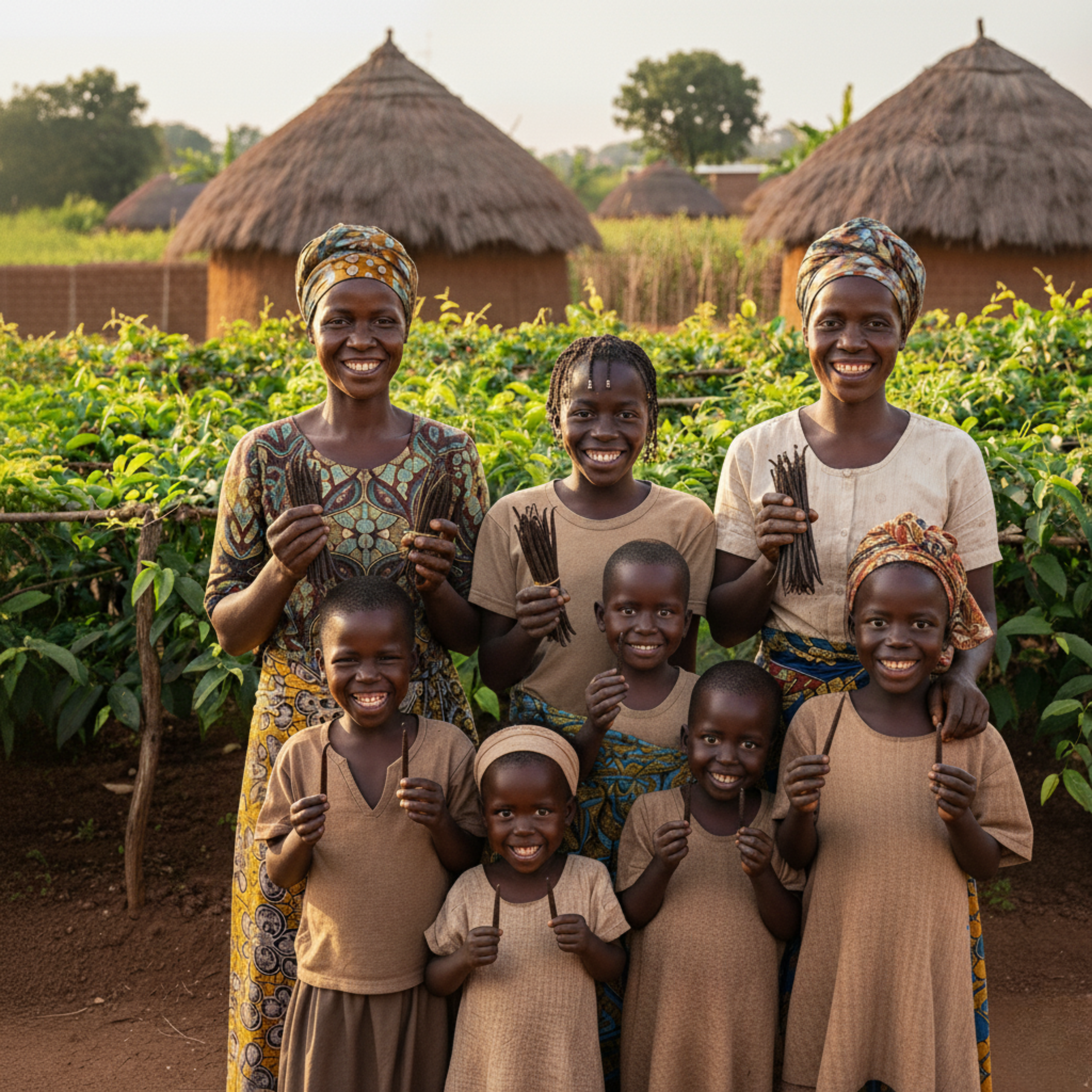 ludzie trzymajacy laski wanilii